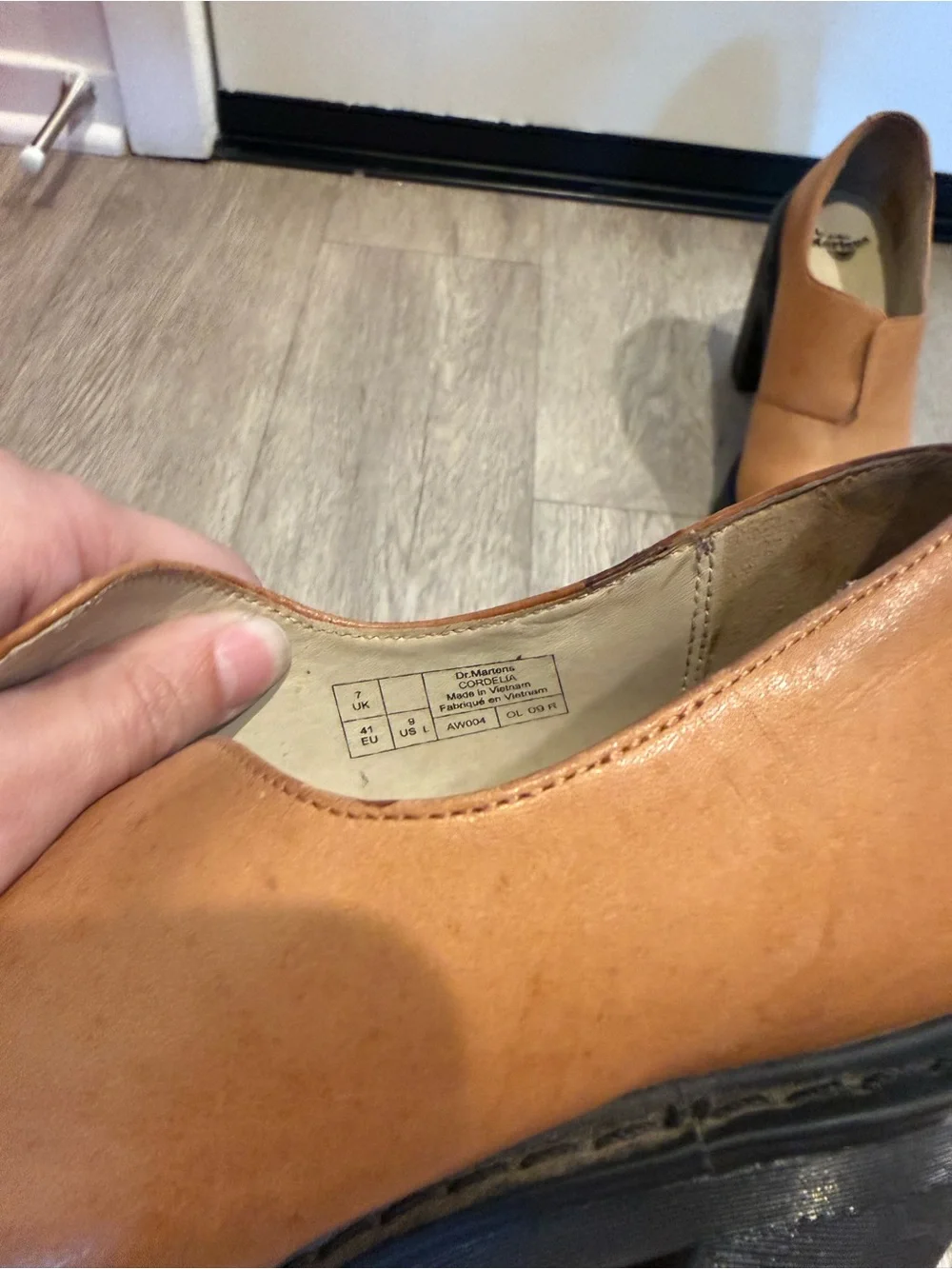 Dr. Martens Cordelia Women’s Tan Leather Slip-On Platform Clogs with Black Sole